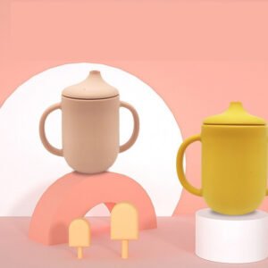 New Product Silicone Baby Drinking Cup With Straw Leak-proof And Drop-proof